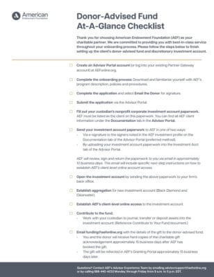Forms, Docs, & Preferences | American Endowment Foundation